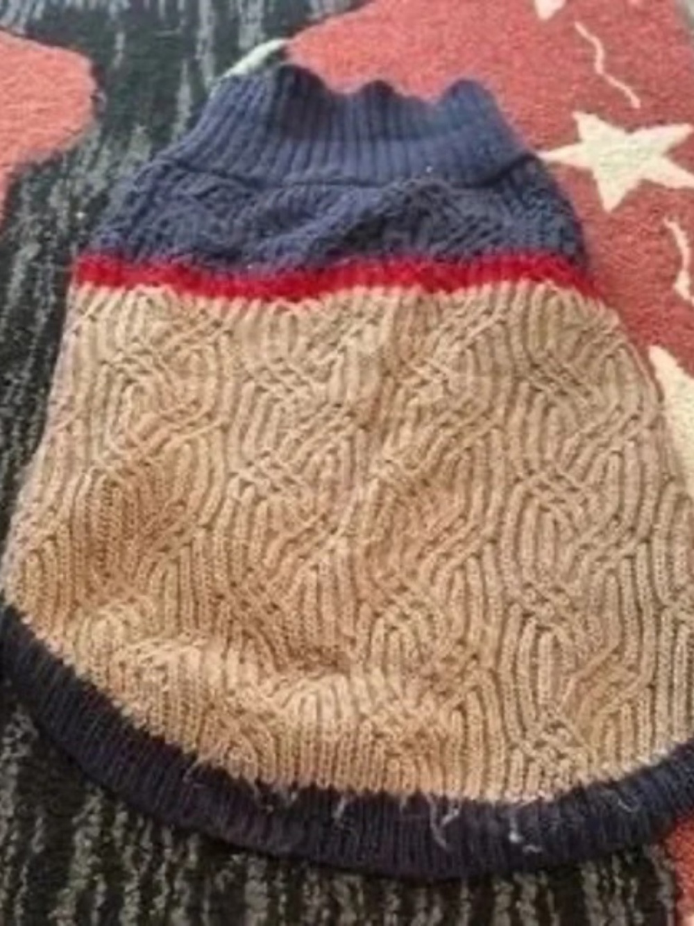 multi color wool dog sweater (size large)